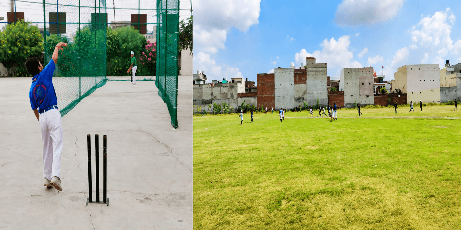 Students playing outdoor sports on the IPS playground